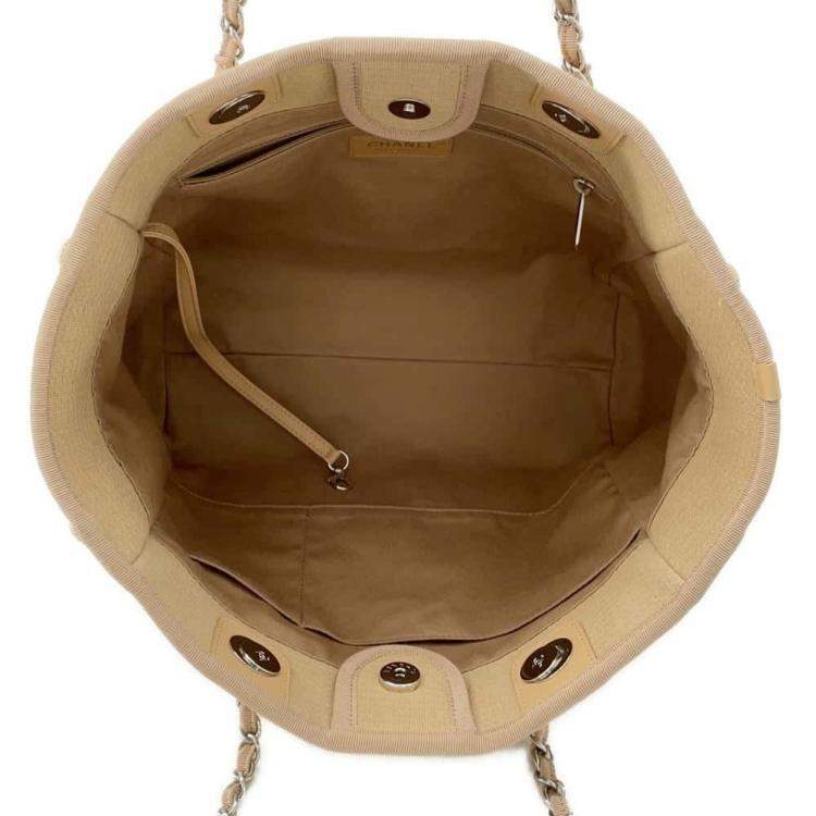 Pre Owned Chanel Beige Canvas Deauville Tote Bag