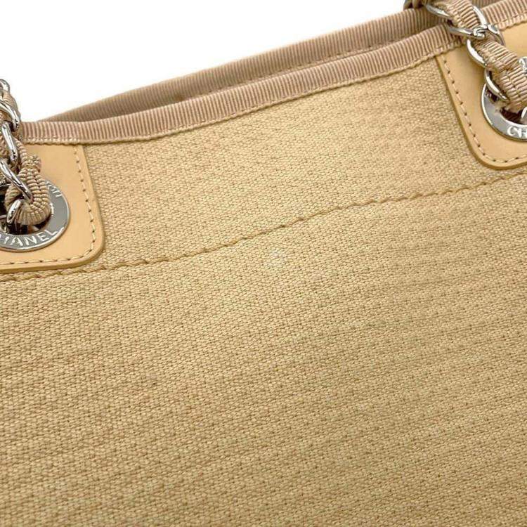 Pre Owned Chanel Beige Canvas Deauville Tote Bag