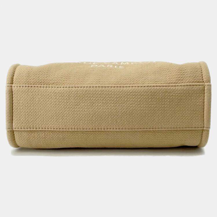 Pre Owned Chanel Beige Canvas Deauville Tote Bag