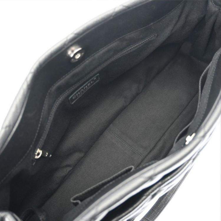 Pre Owned Chanel Black Leather Timeless CC Soft Tote Bag