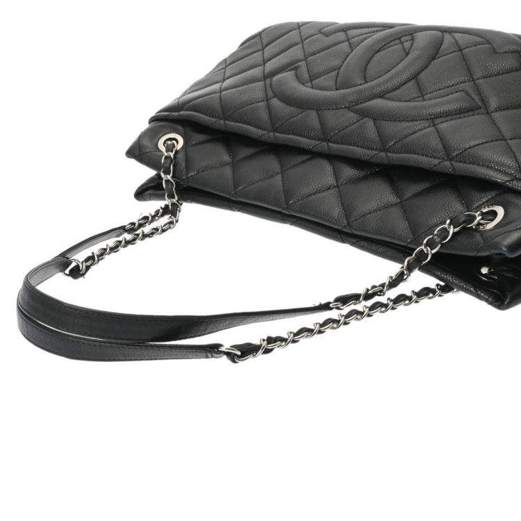 Pre Owned Chanel Black Leather Timeless CC Soft Tote Bag