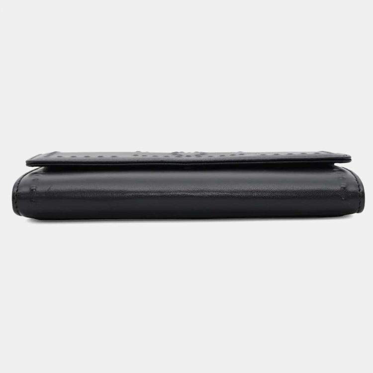 Pre Owned Chanel Black Leather Chain Wallet 