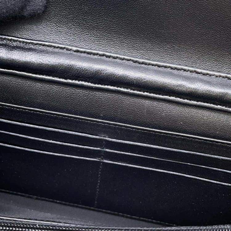 Pre Owned Chanel Black Leather Chain Wallet 