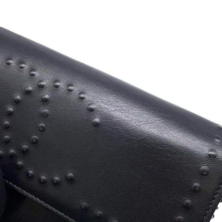 Pre Owned Chanel Black Leather Chain Wallet 