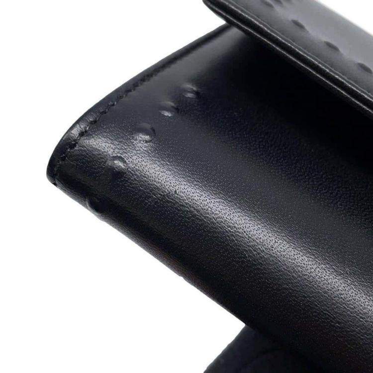 Pre Owned Chanel Black Leather Chain Wallet 