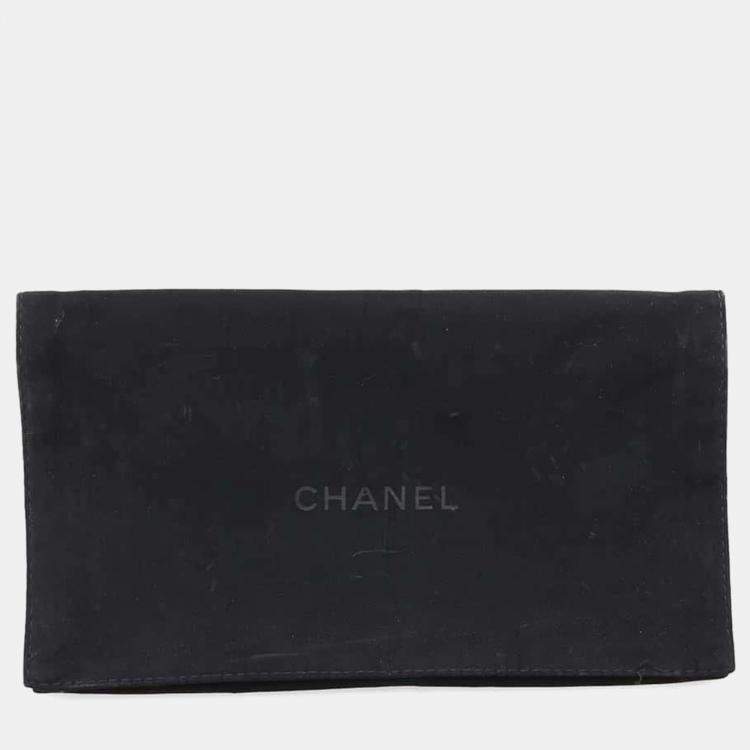 Pre Owned Chanel Black Leather Chain Wallet 