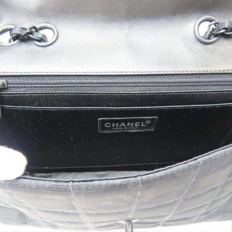 Pre Owned Chanel Black Jacquard Nylon New Travel Line Shoulder Bag