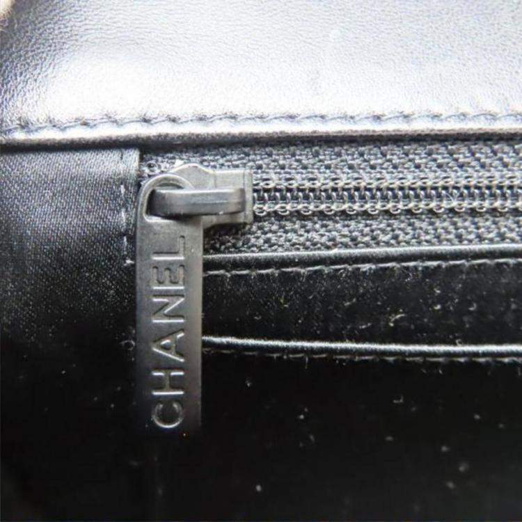 Pre Owned Chanel Black Jacquard Nylon New Travel Line Shoulder Bag