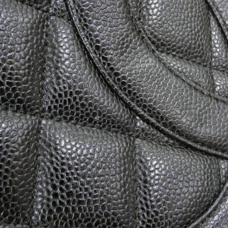 Pre Owned Chanel Black Caviar Leather Medallion Tote Bag 