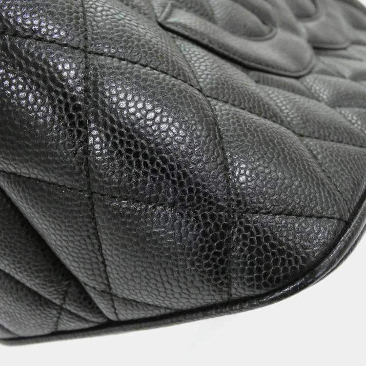 Pre Owned Chanel Black Caviar Leather Medallion Tote Bag 