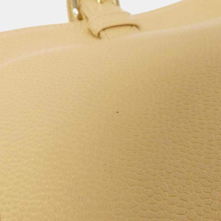 Pre Owned Chanel Leather Vintage Caviar Tote Bag