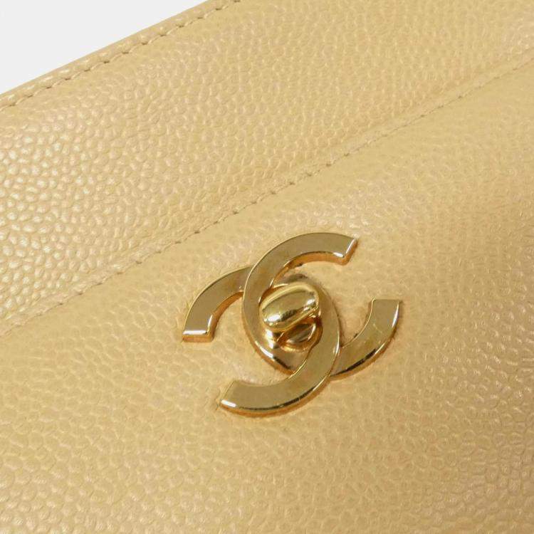 Pre Owned Chanel Leather Vintage Caviar Tote Bag
