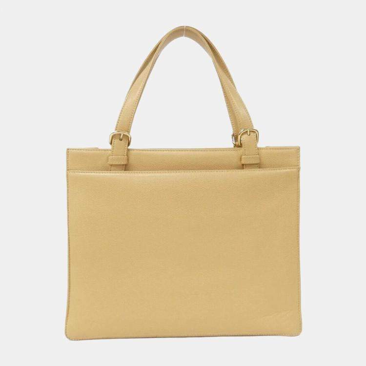 Pre Owned Chanel Leather Vintage Caviar Tote Bag
