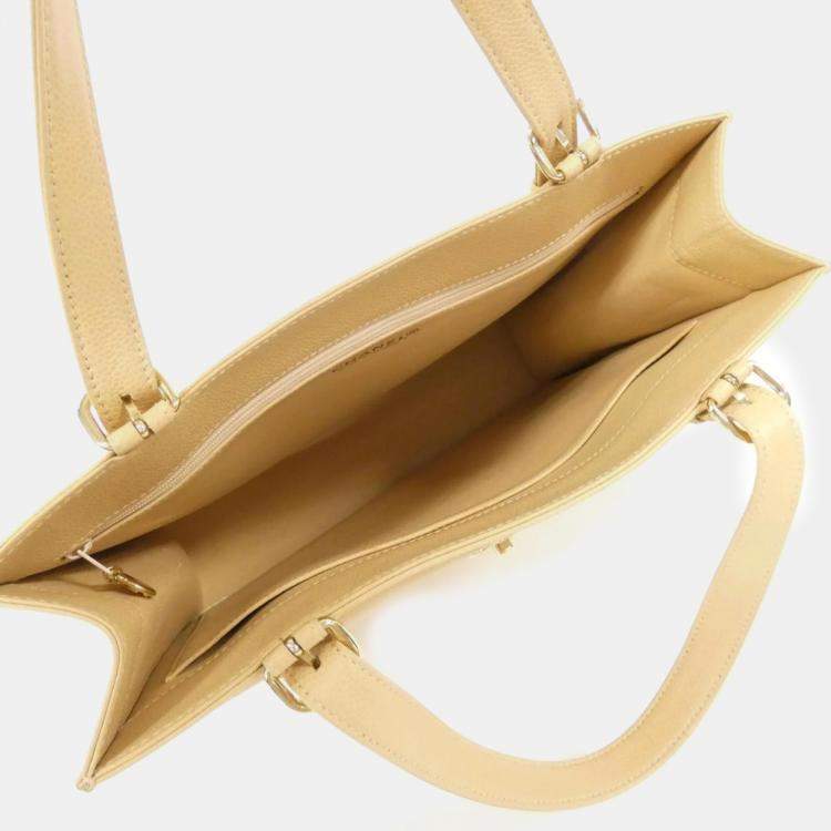 Pre Owned Chanel Leather Vintage Caviar Tote Bag