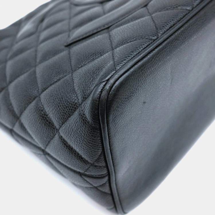 Pre Owned Chanel Black Caviar Skin Medallion Tote Bag