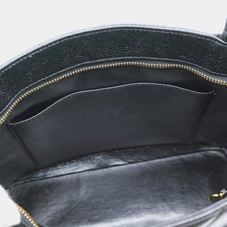 Pre Owned Chanel Black Caviar Skin Medallion Tote Bag