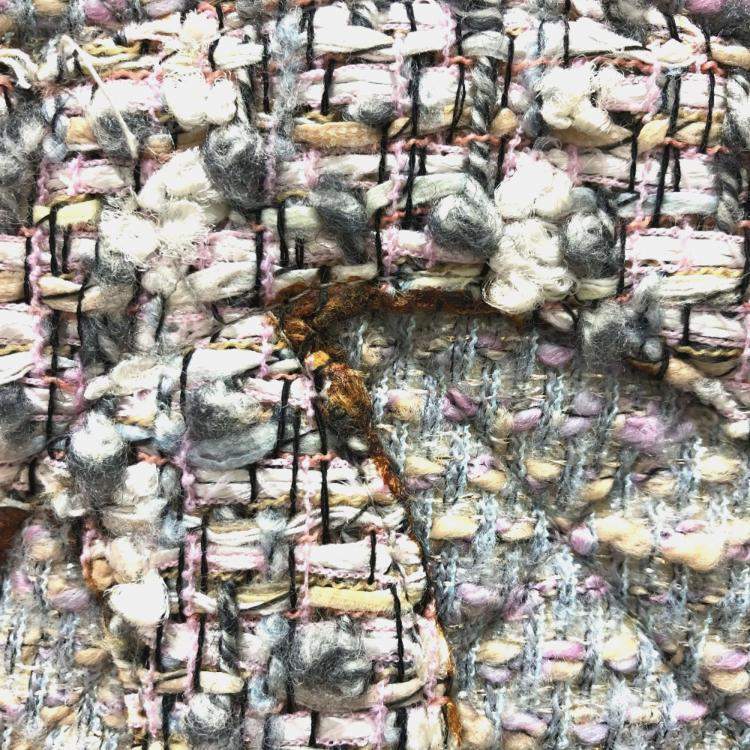 Pre Owned Chanel Grey Tweed Quilted Cambon Tote Bag