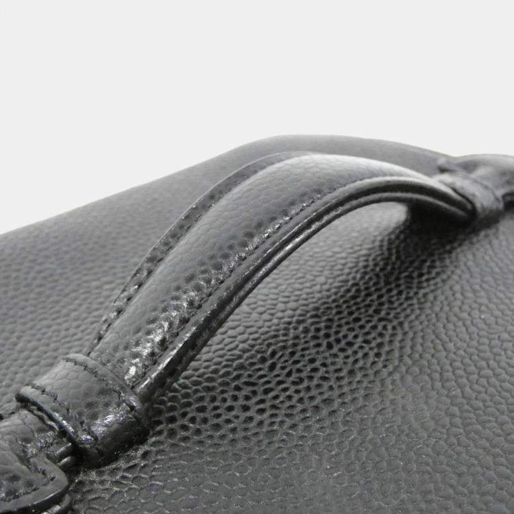 Pre Owned Chanel Black Caviar Cosmetic Vanity Bag 