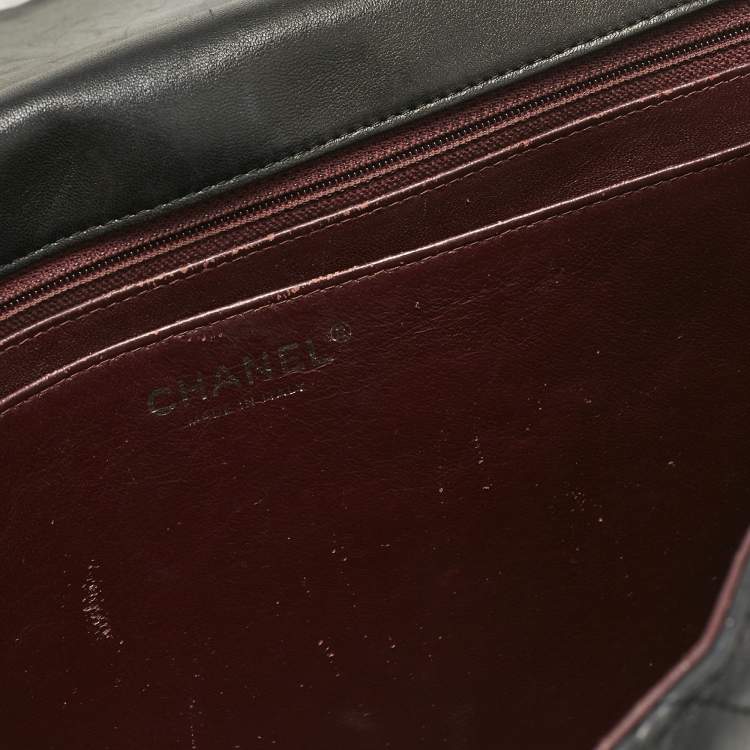 Pre Owned Chanel Black Quilted Leather Maxi Classic Single Flap Bag
