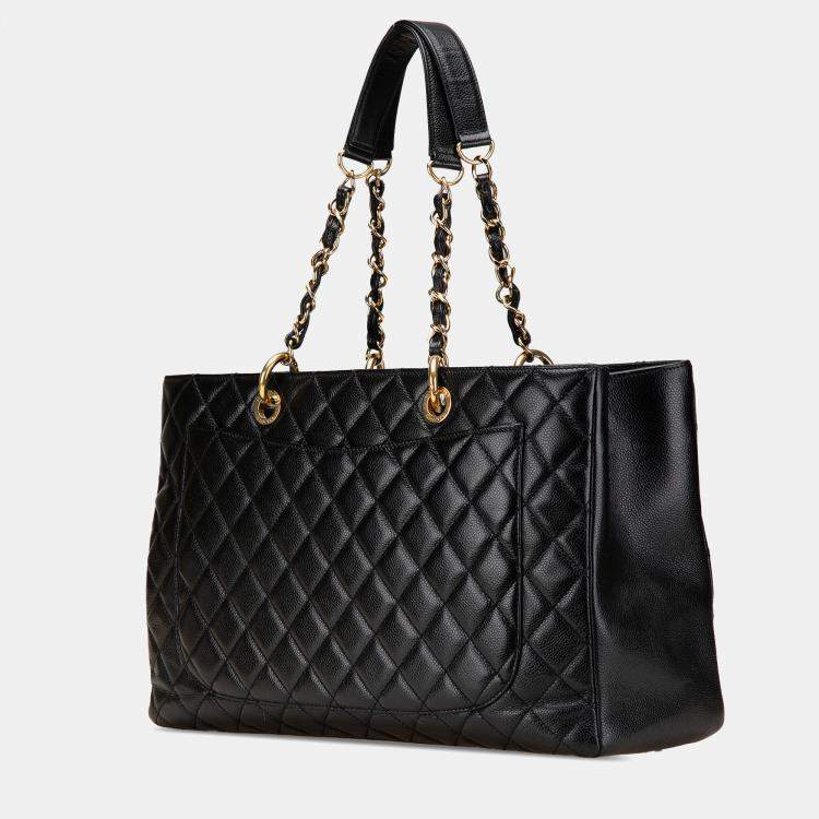 Pre Owned Chanel Black Caviar Grand Shopping Tote XL