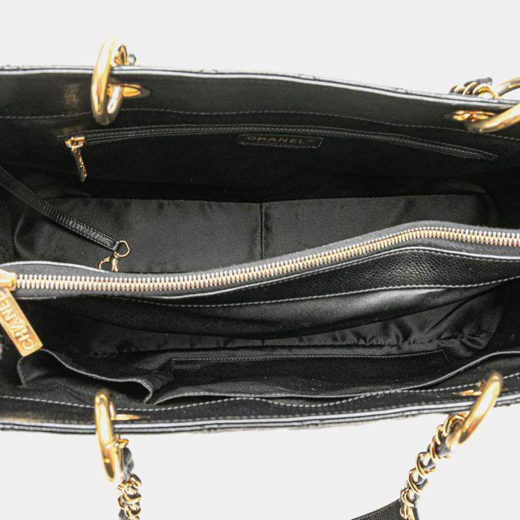 Pre Owned Chanel Black Caviar Grand Shopping Tote XL
