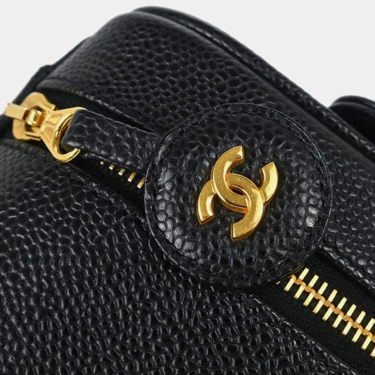 Pre Owned Chanel Black Caviar Leather Timeless Vanity Bag