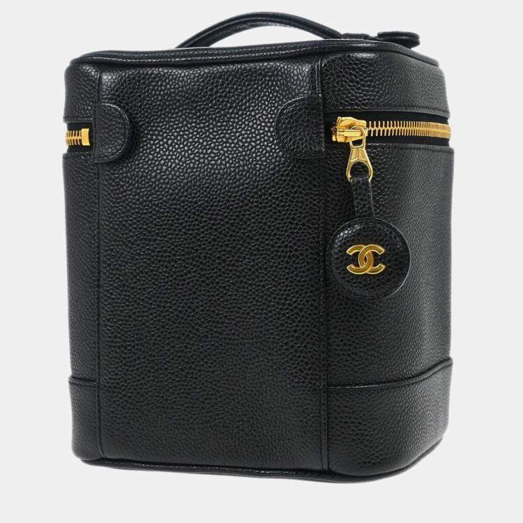 Pre Owned Chanel Black Caviar Leather Timeless Vanity Bag