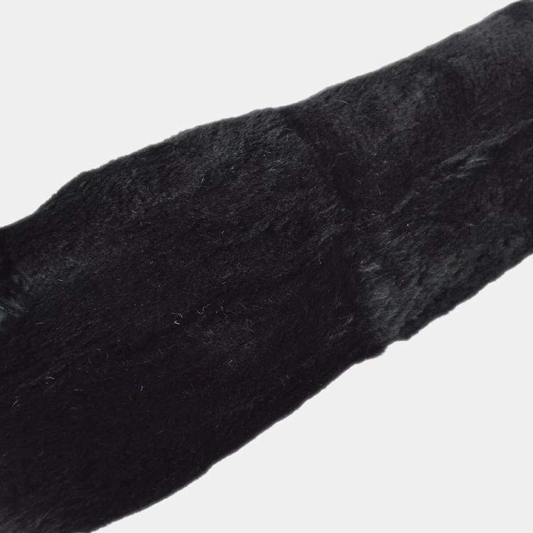 Pre Owned Chanel Black Fur Tote Handbag