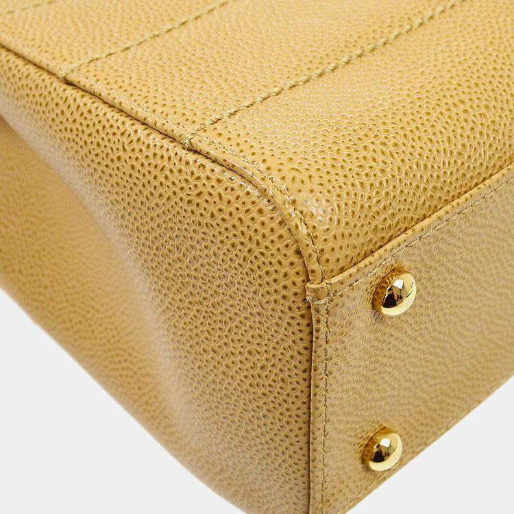 Pre Owned Chanel Beige Calfskin Wild Stitch Choco Bar Chain Tote Bag