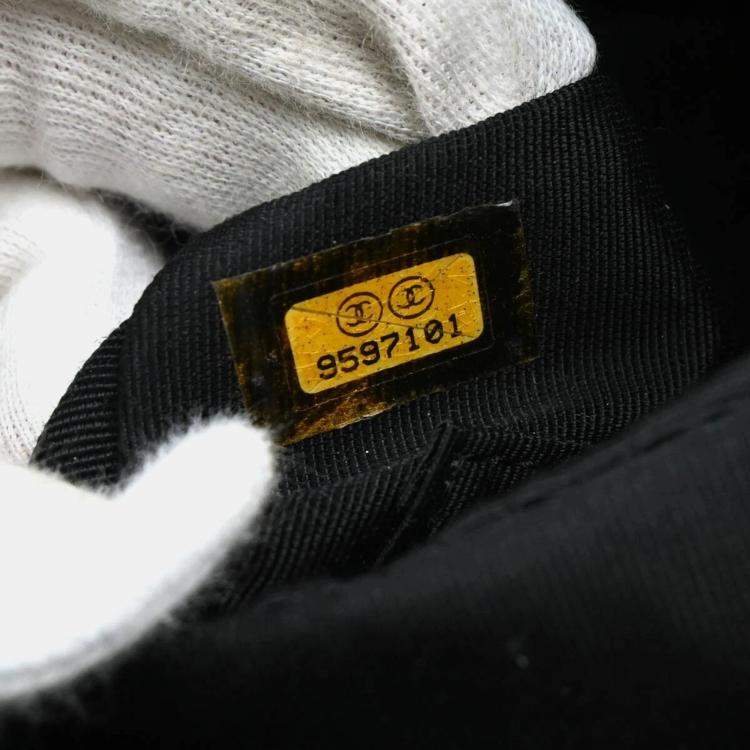 Pre Owned Chanel Black Calfskin Petite Shopping Tote Tote Bag