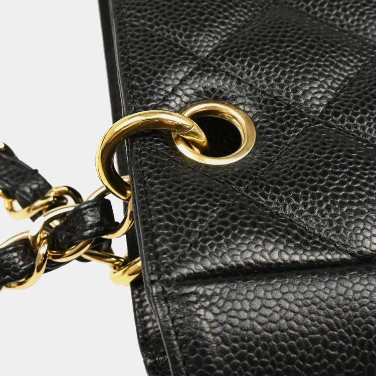 Pre Owned Chanel Black Calfskin Petite Shopping Tote Tote Bag
