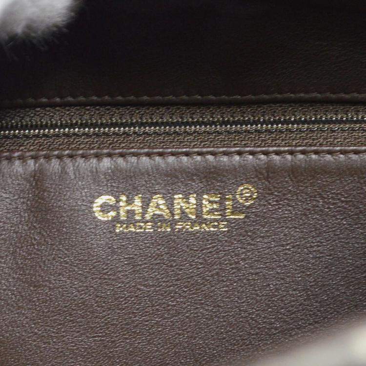Pre Owned Chanel Grey Velvet Coco Top Handle Bag