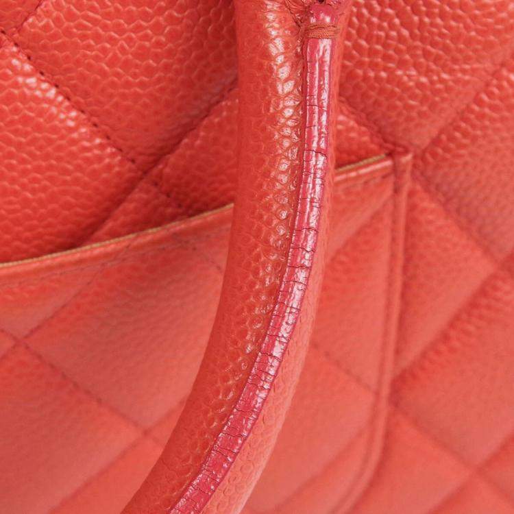 Pre Owned Chanel Scarlet Calfskin Bowling Bag