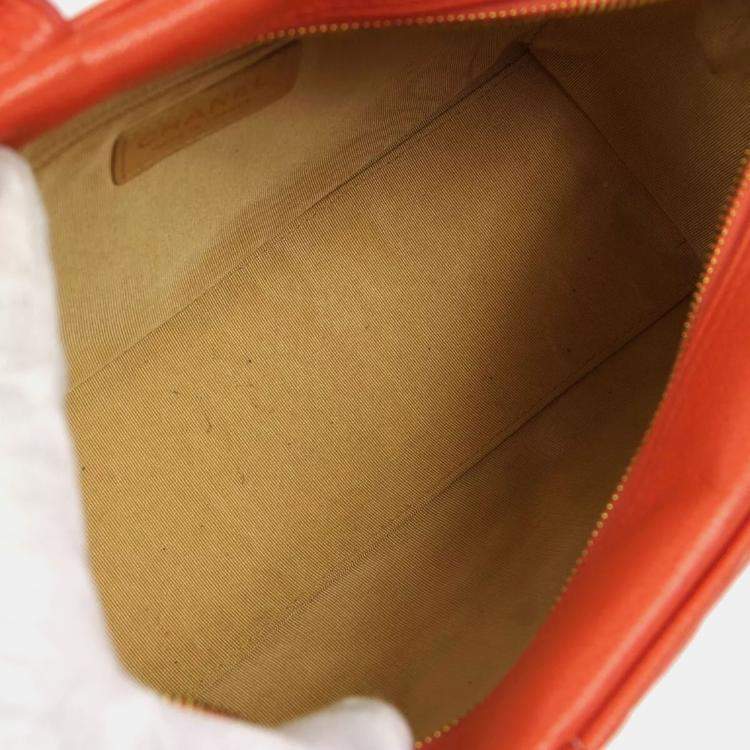 Pre Owned Chanel Scarlet Calfskin Bowling Bag