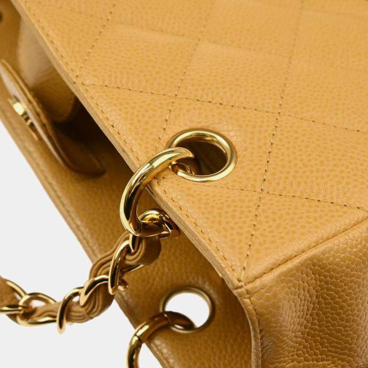 Pre Owned Chanel Beige Leather Petite Shopping Tote Bag