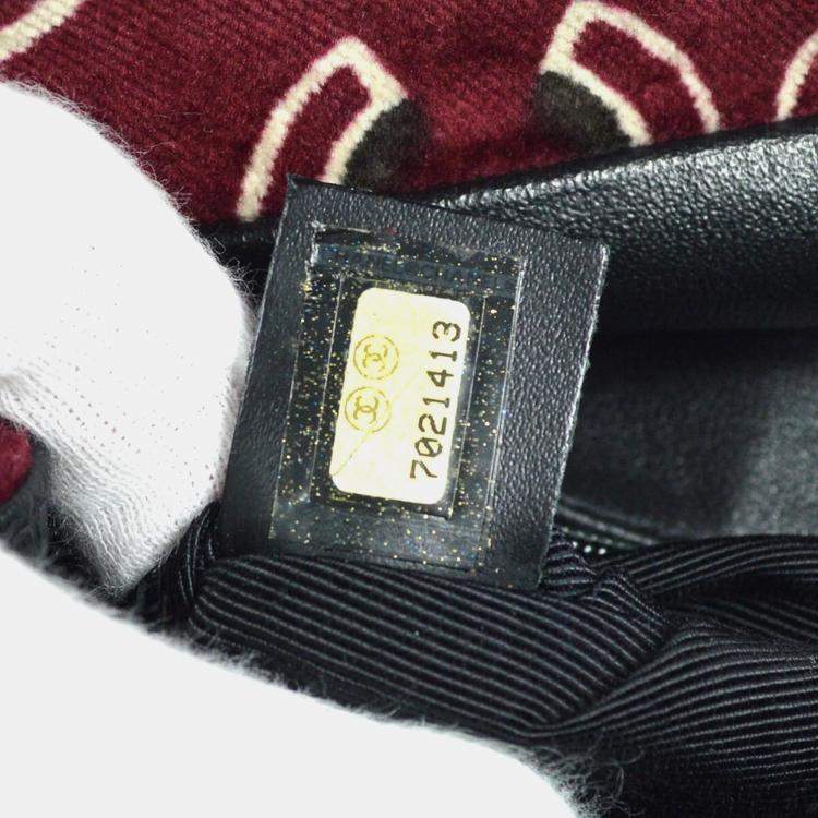 Pre Owned Chanel Bordeaux Velvet Coco Top Handle Bag