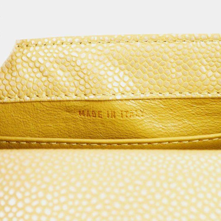 Pre Owned Chanel Beige Caviar Leather Chain Flap Bag