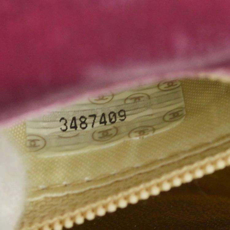 Pre Owned Chanel Pink Velvet Evening Bag
