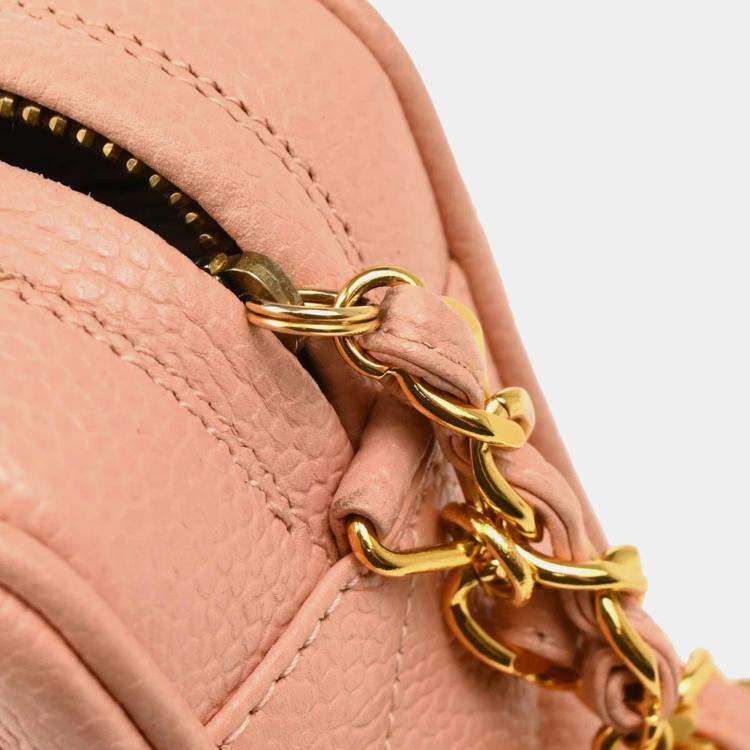 Pre Owned Chanel Pink Caviar Leather Camera Bag