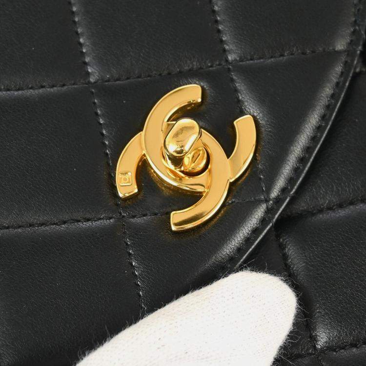 Pre Owned Chanel Black Lambskin Handbag