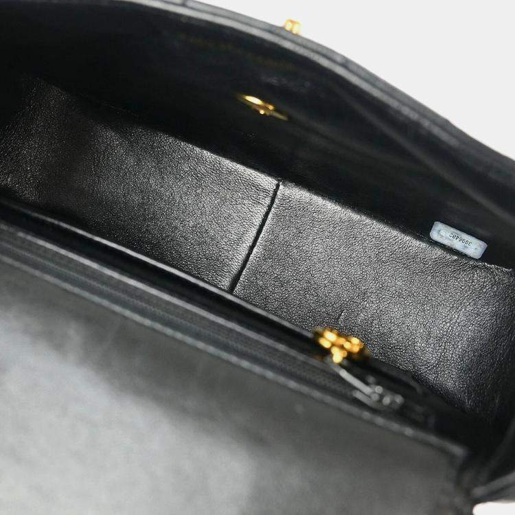 Pre Owned Chanel Black Lambskin Handbag