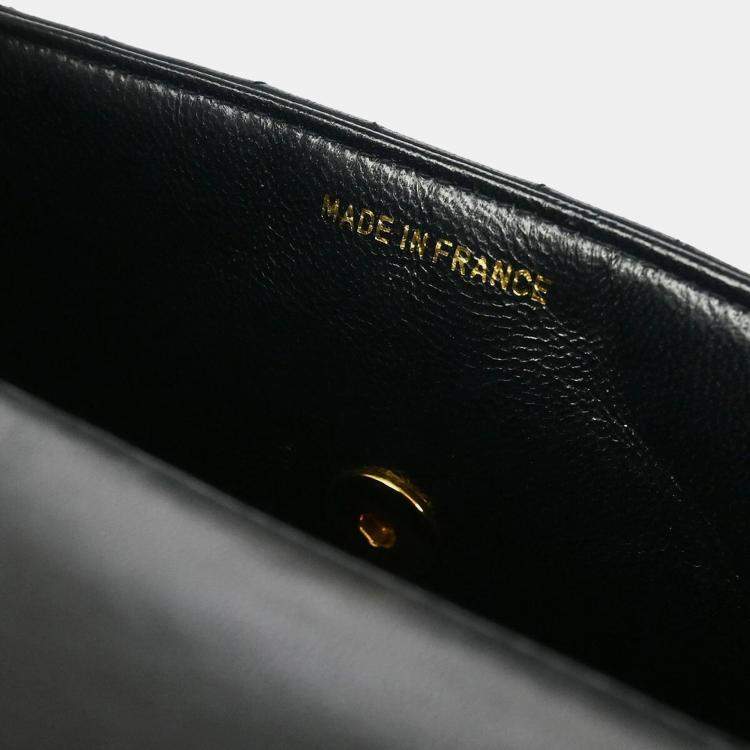 Pre Owned Chanel Black Lambskin Handbag