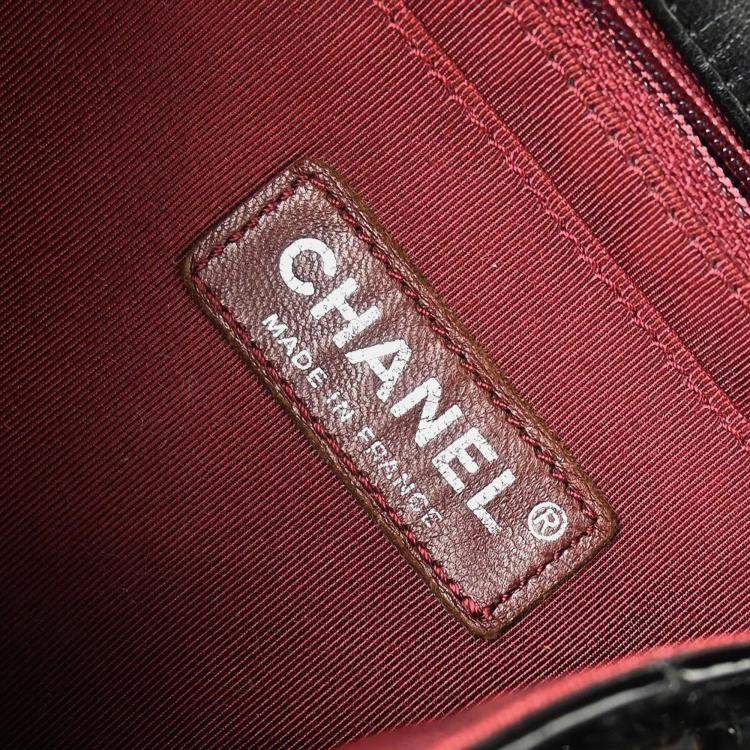 Pre Owned Chanel Black Patent Leather Single Flap Shoulder Bag