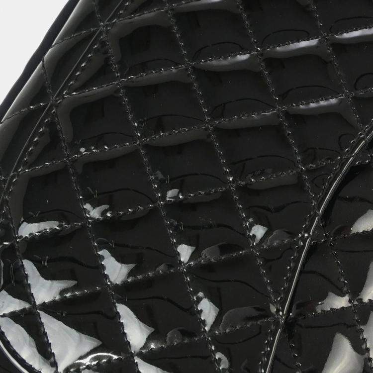 Pre Owned Chanel Black Patent Leather Single Flap Shoulder Bag