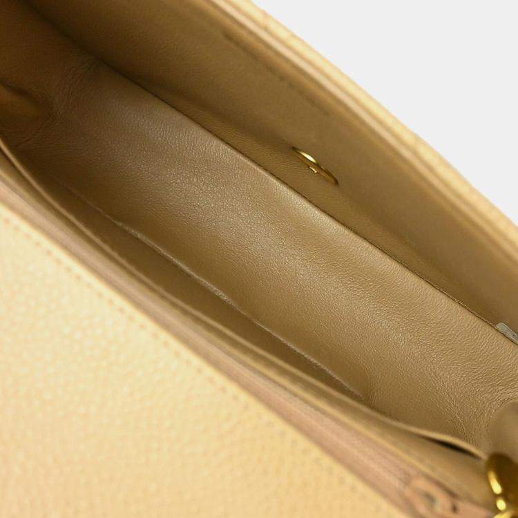 Pre Owned Chanel Beige Calfskin Small Diana Shoulder Bag