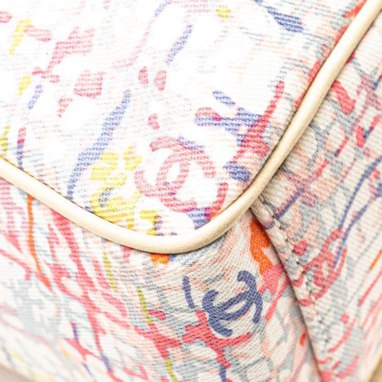 Pre Owned Chanel Multicolor Printed Canvas Clover Watercolor Tote
