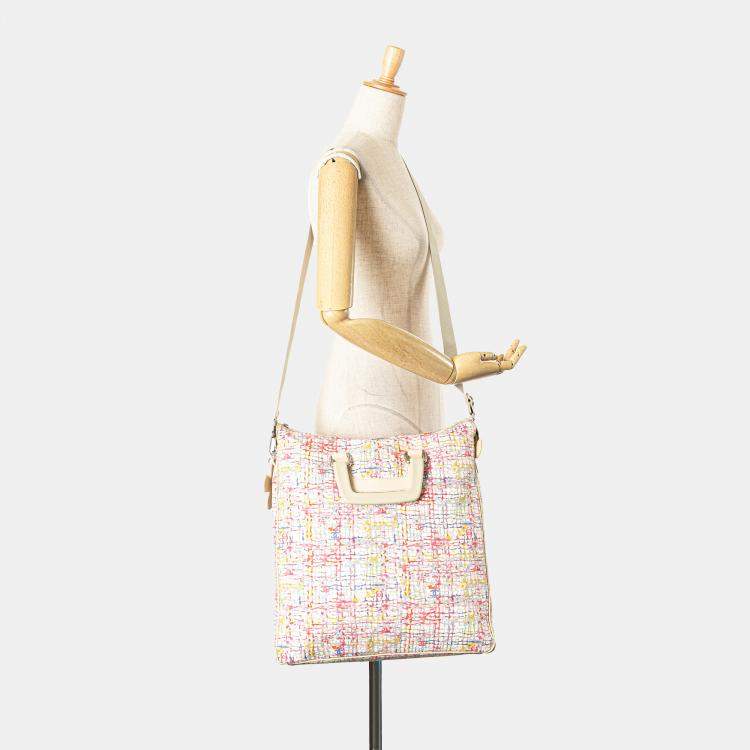 Pre Owned Chanel Multicolor Printed Canvas Clover Watercolor Tote
