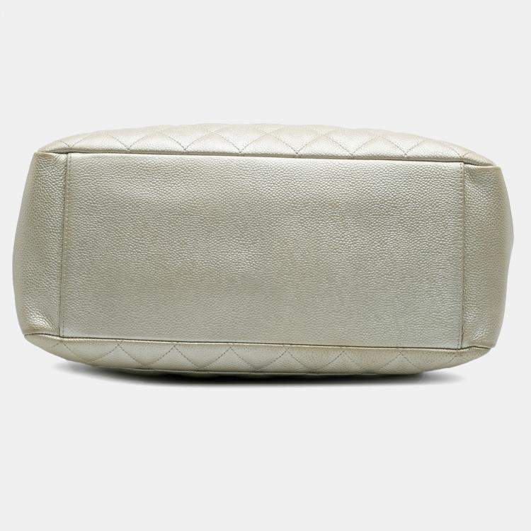 Pre Owned Chanel Gold Caviar Grand Shopping Tote