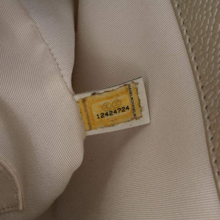 Pre Owned Chanel Gold Caviar Grand Shopping Tote