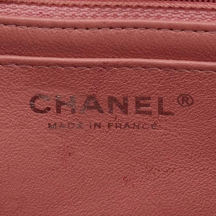 Pre Owned Chanel Pink Quilted Leather Mini Rectangle Classic Single Flap Bag
